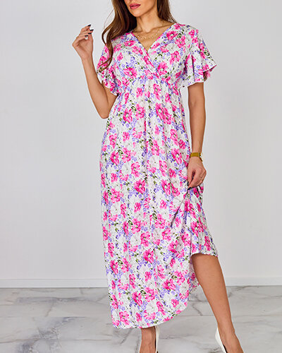 Royalfashion Robe midi à fleurs pour femme