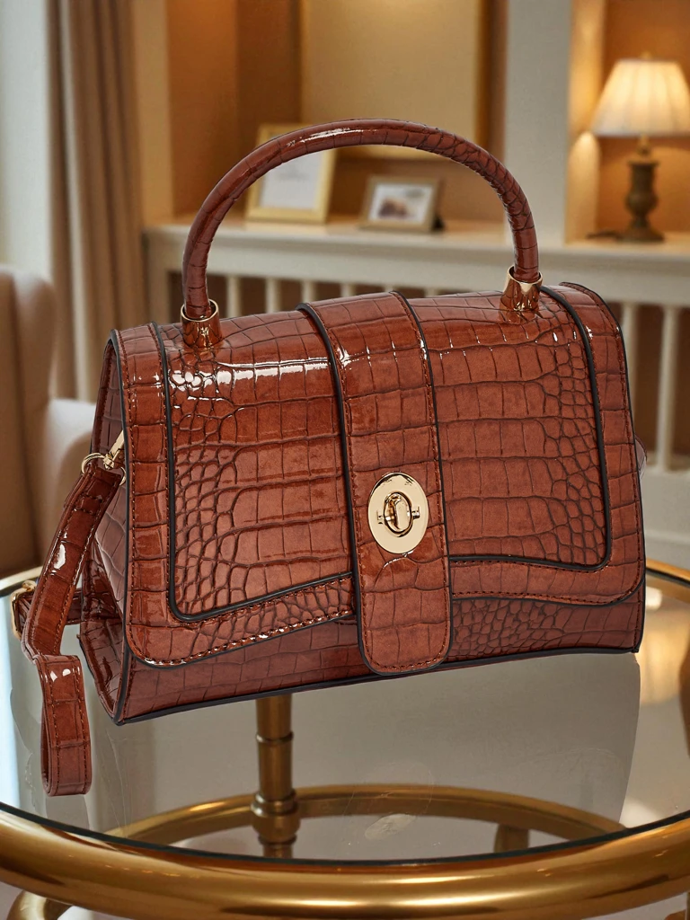 Petit sac à main verni pour femme en cuir écologique Lunaya