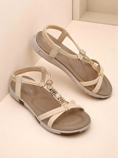 Royalfashion Sandales pour femme avec ornements Veve