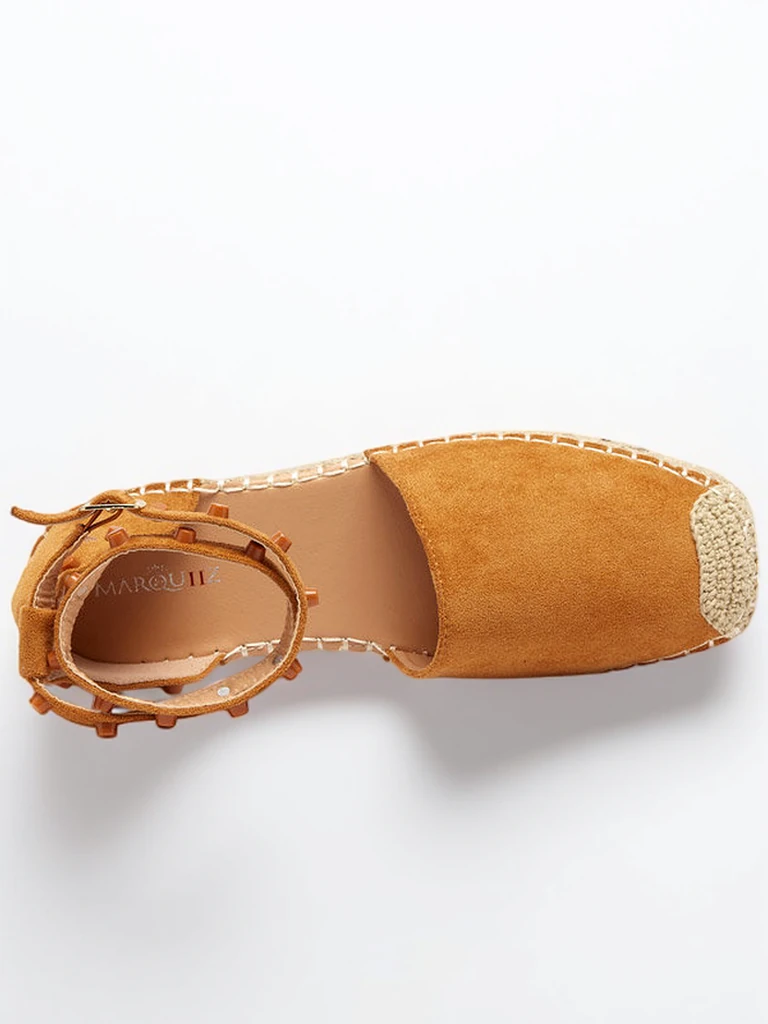 Espadrilles femme marron clair à jets Lonesi - Chaussures