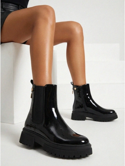 Bottines vernies pour femmes en cuir écologique Calebi