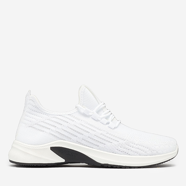 OUTLET Chaussures de sport blanches à lacets pour hommes Nertic - Chaussures