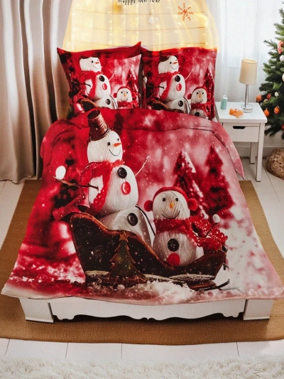 Royalfashion Linge de lit de Noël 160x200 ensemble 3 pièces