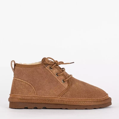 OUTLET Bottes de neige courtes à lacets marron enfant Tibilis- Chaussures