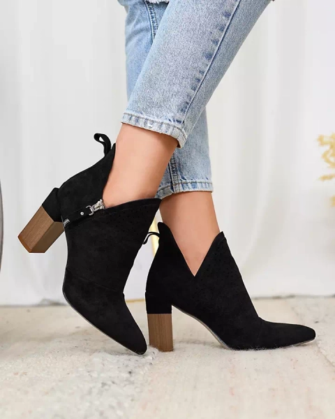 Royalfashion Bottes à talons hauts pour femmes, noires Swerros