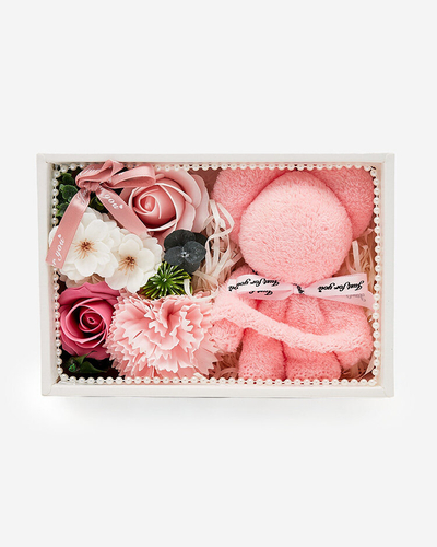 Royalfashion Flowerbox Fleurs dans une boîte avec un ours en peluche