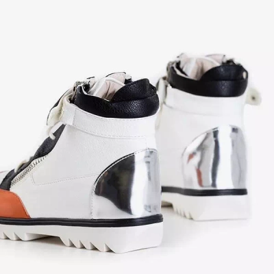 OUTLET Bottines de sport blanches finition laquée Krillas - Chaussures