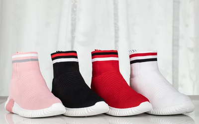 Chaussures de sport roses avec chaussette décorative Sallitsa - Chaussures 1