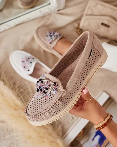 Royalfashion Mocassins ajourés perlés pour femme Namis