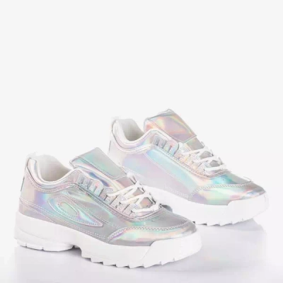 OUTLET Baskets argentées pour femmes avec une finition holographique That's It - Footwear