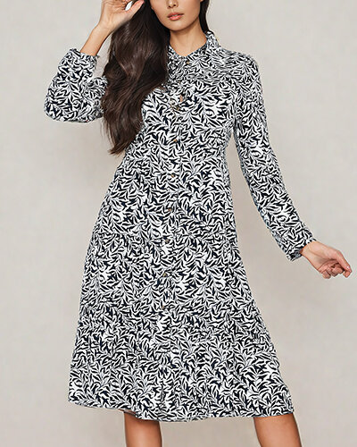 Royalfashion Robe midi à imprimé pour femme