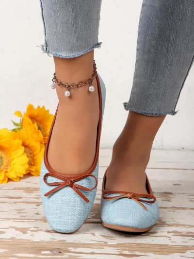 Royalfashion Ballerines pour femmes avec paillettes et un nœud Aramie