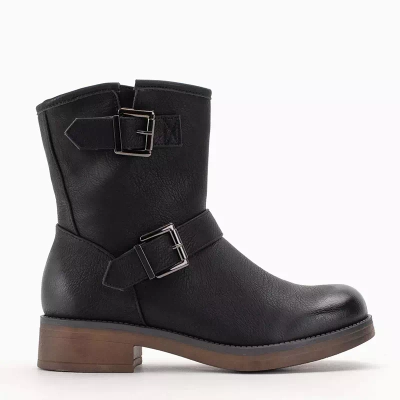 OUTLET Boots femme noires à boucle Invyse - Chaussures