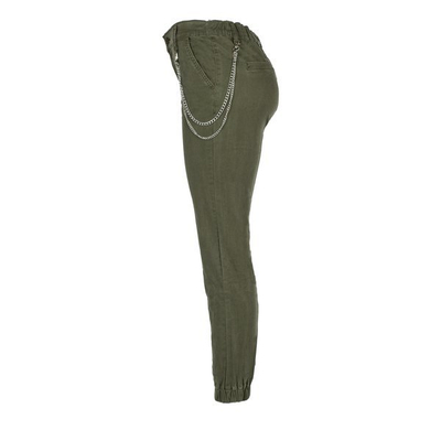 Pantalon cargo vert pour femme avec chaîne - Pantalon 1