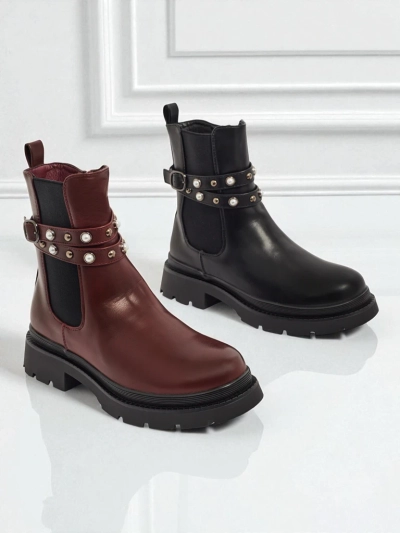 Bottines montantes pour femmes en cuir écologique Pearl Mist