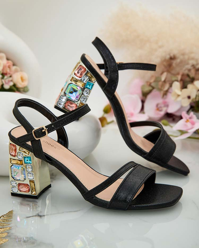Royalfashion Sandales à talon Solepte strass pour femme