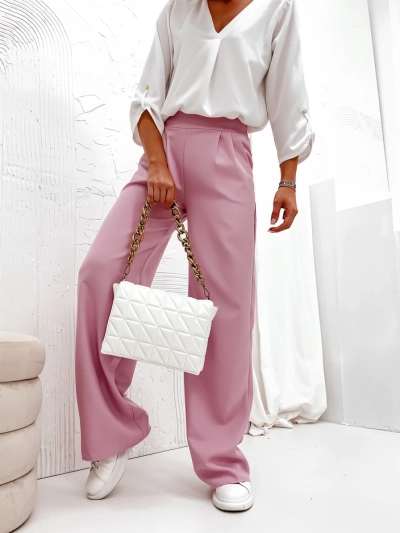 Pantalons larges en tissu pour femmes Royalfashion