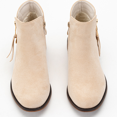Bottines en daim écologique beige Eksa - Chaussures