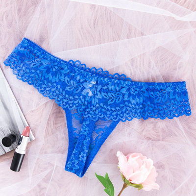String femme en dentelle cobalt - Sous-vêtements