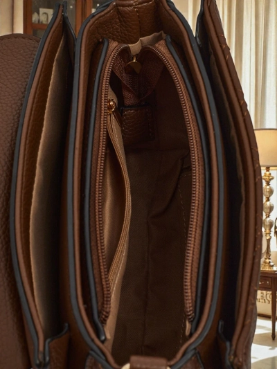 Sac à Main pour Femmes Luna Marron Foncé en Cuir Écologique Élégant