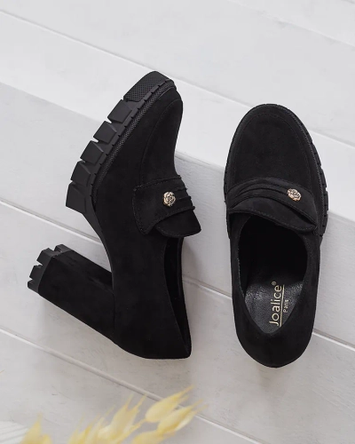 Élégantes Chaussures Noires Anitka en Cuir Écologique