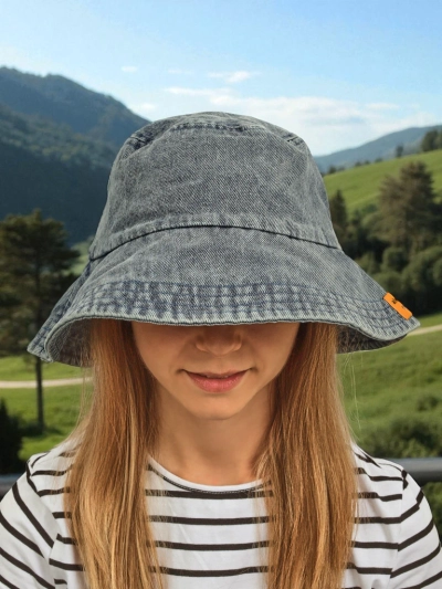 Chapeau pour femmes Athena Denim Look bob en polyester, confortable