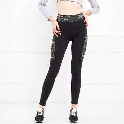 Leggings isolés camouflage noir pour femmes - Vêtements