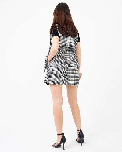 Costume noir à carreaux pour femmes - Vêtements