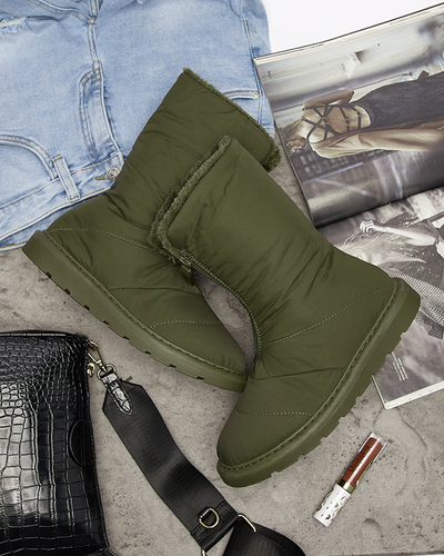 Bottes pour femmes vert foncé a'la bottes de neige Tirigga- Footwear