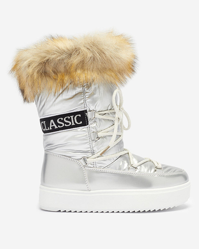 Bottes de neige laquées argentées pour femme Fursav - Footwear