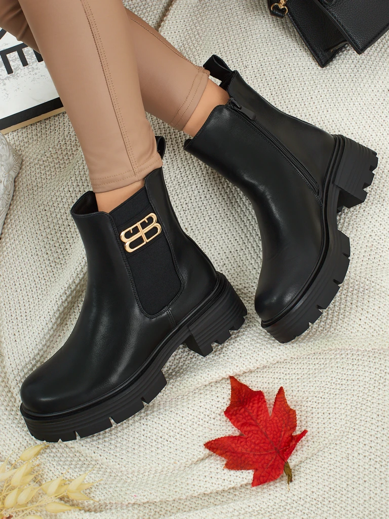 Bottines pour femmes en cuir écologique Fravine