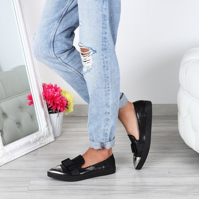 Slip-on noir avec un nœud Emmalynn - Footwear