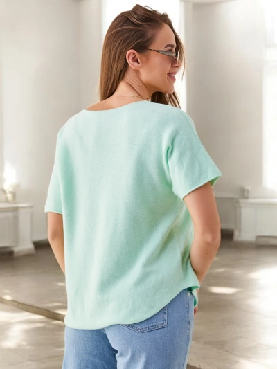 Royalfashion Pull fin femme à manches courtes