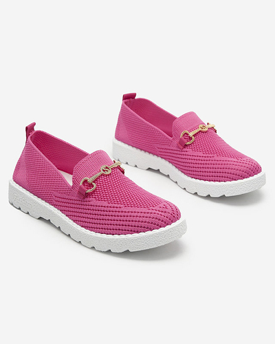 Baskets à enfiler pour femmes Fuchsia avec ornements dorés Enelida - Footwear
