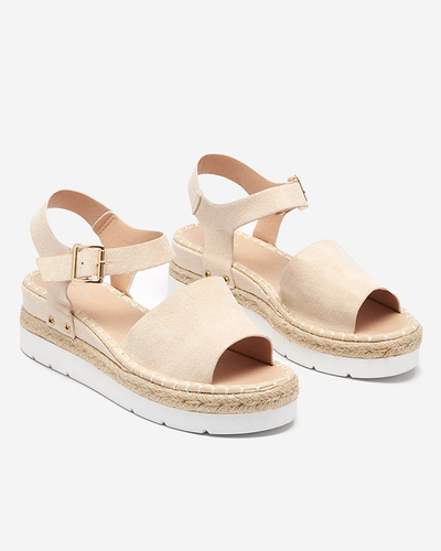 OUTLET Sandales compensées beiges pour femmes Setovia - Chaussures