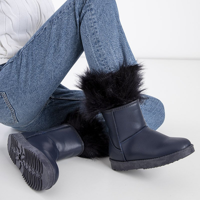 Bottes de neige en éco-cuir bleu marine pour femmes avec fourrure Iraci - Footwear