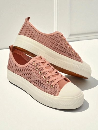 Baskets pour femmes Afrodyta Rosa – chaussures roses aérées en tissu pour l'été