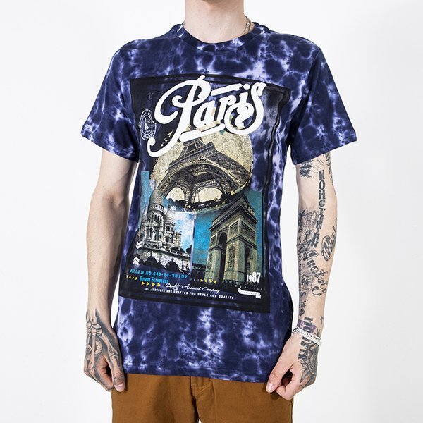 T-shirt homme en coton violet avec imprimé - Vêtements