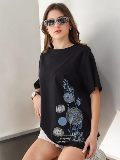 T-shirt en coton pour femmes Royalfashion avec impression