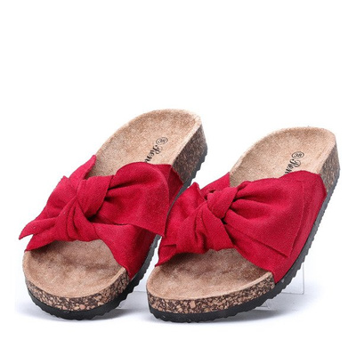 Tongs rouges avec noeud Lottie - Chaussures 1