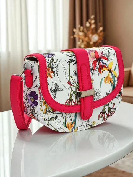 Royalfashion Petit sac à main pour femme en cuir écologique à fleurs Ori Elle