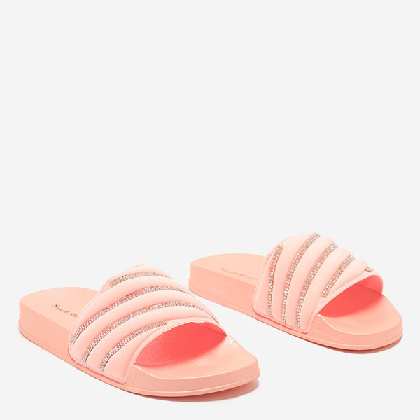 OUTLET Chaussons femme rose clair avec zircons cubiques Erikis - Footwear