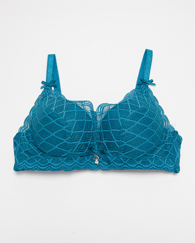 Soutien-gorge rembourré turquoise pour femme avec dentelle - Sous-vêtements
