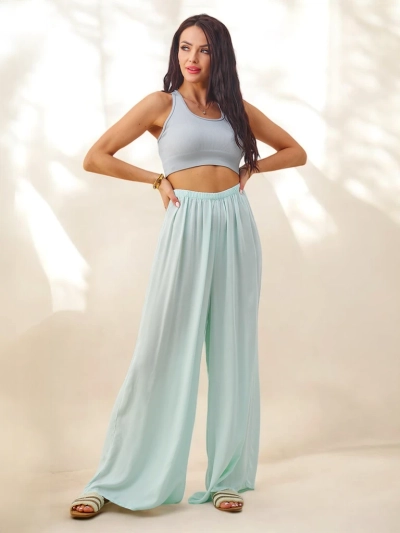 Pantalons en viscose droits Royalfashion pour femmes, tissu