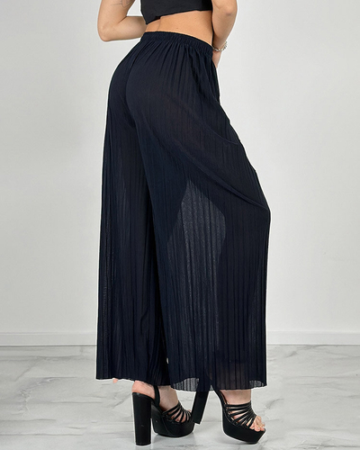 Royalfashion Pantalon large à plis pour femme
