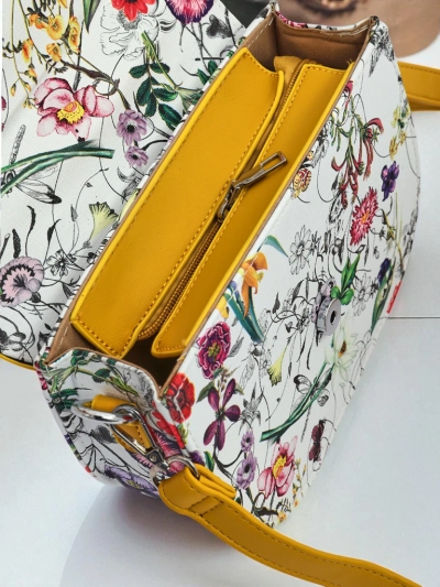 Royalfashion Petit sac à main pour femme en cuir écologique à fleurs Ori Elle