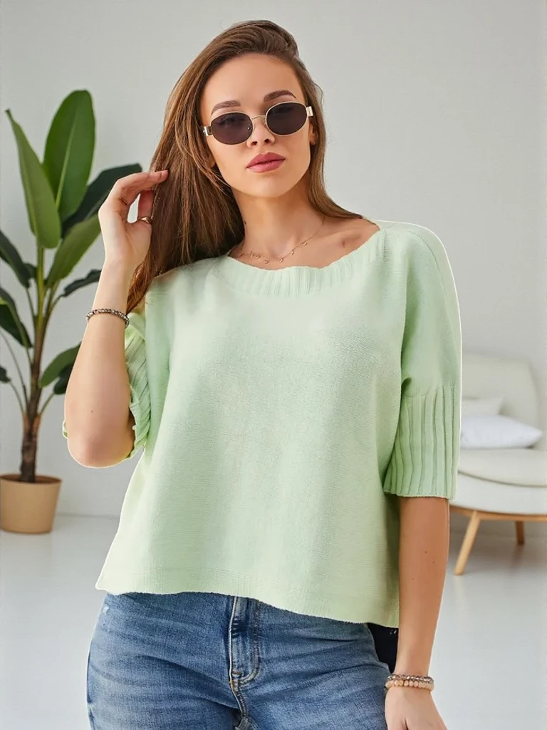 Pull en viscose Royalfashion pour femmes à manches courtes