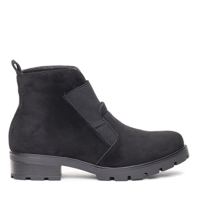 Czarne botki zamszowe Aranza- Obuwie