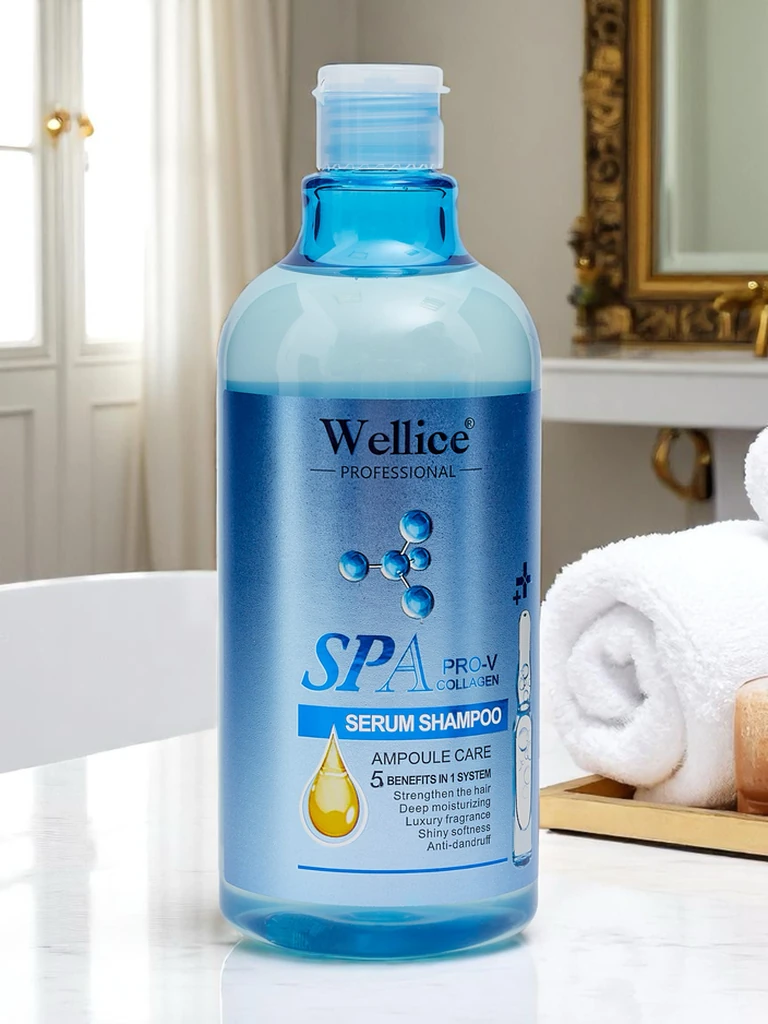Shampooing professionnel pour cheveux au collagène – Hydratation intensive et lissage des cheveux 5-en-1