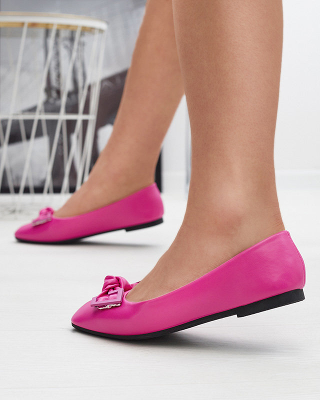 OUTLET Ballerines roses pour femme avec décoration sur le nez Caxien- Footwear